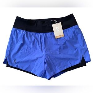 On Running Women's Athletic Shorts - Blue and Black